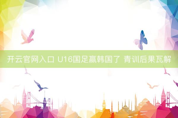 开云官网入口 U16国足赢韩国了 青训后果瓦解