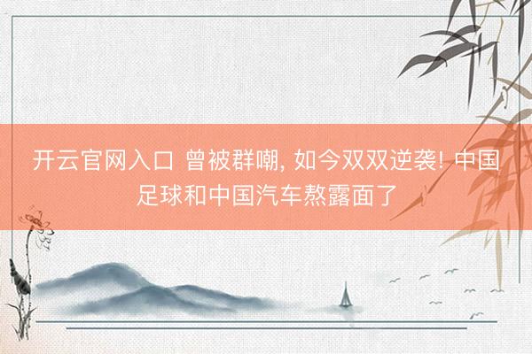 开云官网入口 曾被群嘲, 如今双双逆袭! 中国足球和中国汽车熬露面了