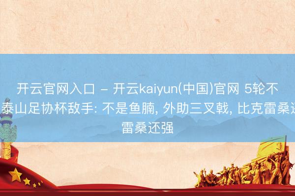 开云官网入口 - 开云kaiyun(中国)官网 5轮不败! 泰山足协杯敌手: 不是鱼腩， 外助三叉戟， 比克雷桑还强